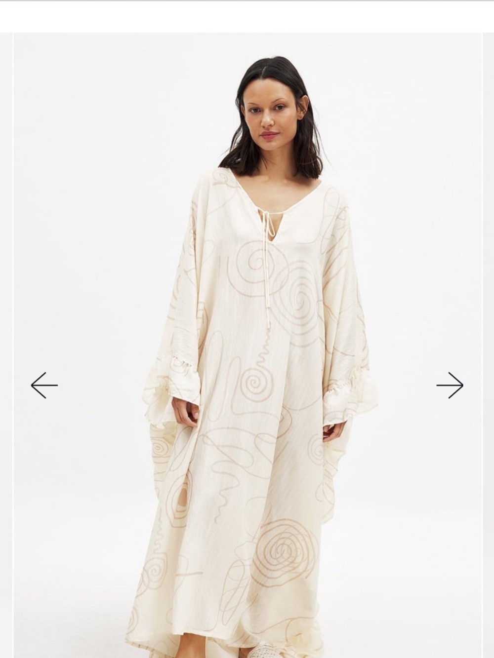 ISO, do not buy! NA-KD Women's Cream Tie-Neck Maxi Dress